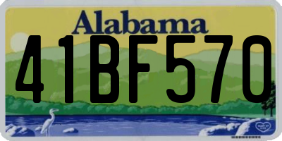 AL license plate 41BF570