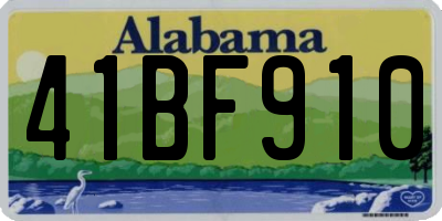 AL license plate 41BF910