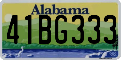 AL license plate 41BG333