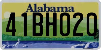 AL license plate 41BH020