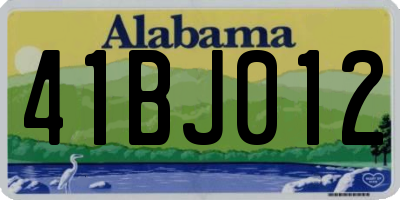 AL license plate 41BJ012