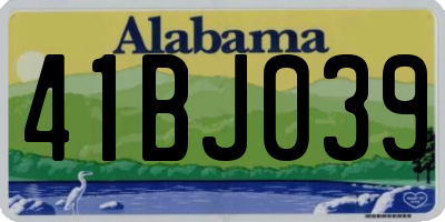 AL license plate 41BJ039