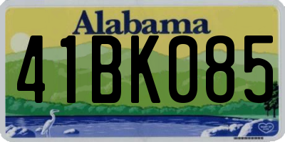 AL license plate 41BK085