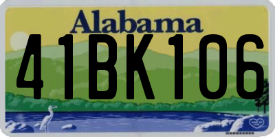 AL license plate 41BK106