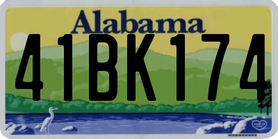 AL license plate 41BK174