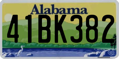 AL license plate 41BK382