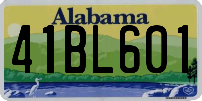 AL license plate 41BL601