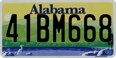 AL license plate 41BM668