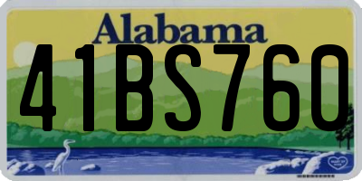 AL license plate 41BS760