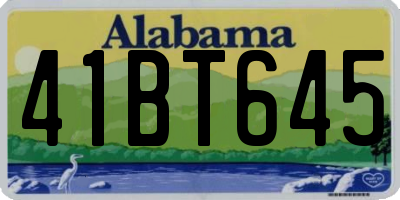 AL license plate 41BT645