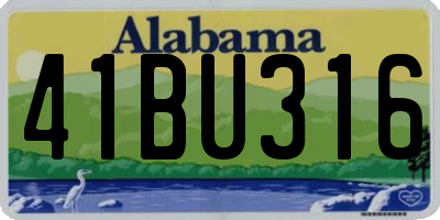 AL license plate 41BU316