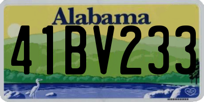 AL license plate 41BV233
