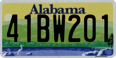 AL license plate 41BW201
