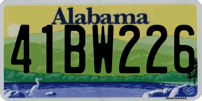 AL license plate 41BW226