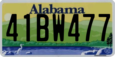 AL license plate 41BW477