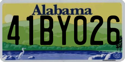 AL license plate 41BY026