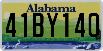AL license plate 41BY140