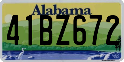 AL license plate 41BZ672