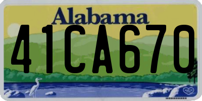 AL license plate 41CA670