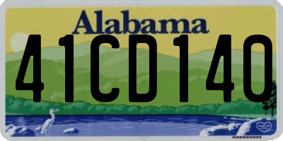 AL license plate 41CD140