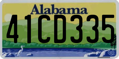AL license plate 41CD335