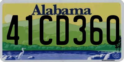 AL license plate 41CD360