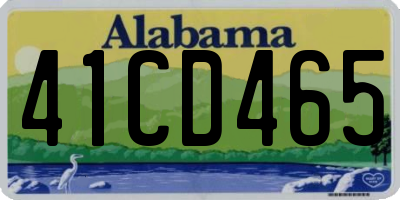 AL license plate 41CD465