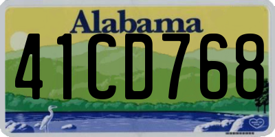AL license plate 41CD768