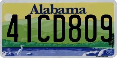 AL license plate 41CD809