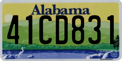 AL license plate 41CD831
