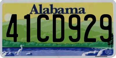 AL license plate 41CD929