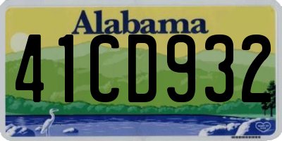 AL license plate 41CD932