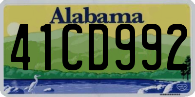 AL license plate 41CD992