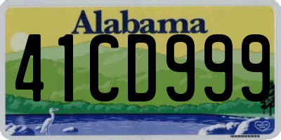 AL license plate 41CD999