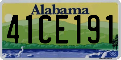 AL license plate 41CE191