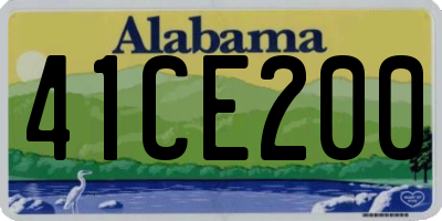 AL license plate 41CE200