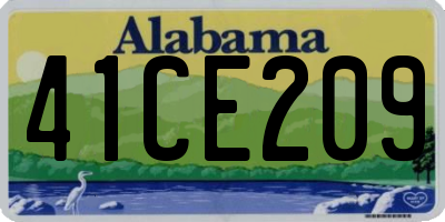 AL license plate 41CE209