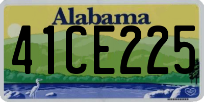 AL license plate 41CE225
