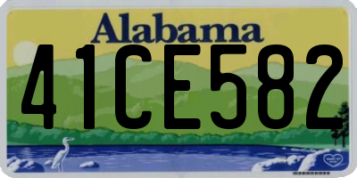 AL license plate 41CE582