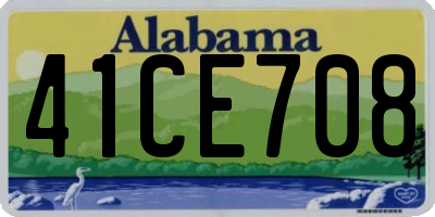 AL license plate 41CE708