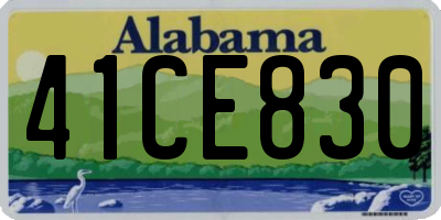 AL license plate 41CE830