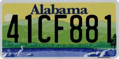 AL license plate 41CF881