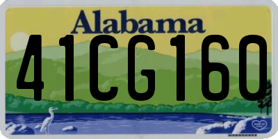 AL license plate 41CG160