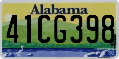 AL license plate 41CG398