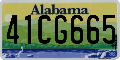 AL license plate 41CG665