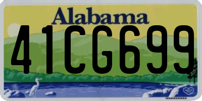 AL license plate 41CG699
