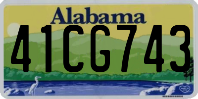 AL license plate 41CG743