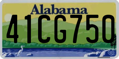 AL license plate 41CG750