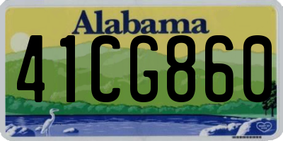 AL license plate 41CG860
