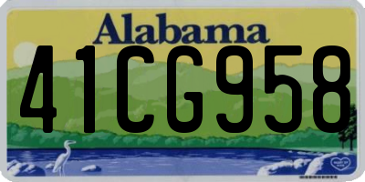 AL license plate 41CG958